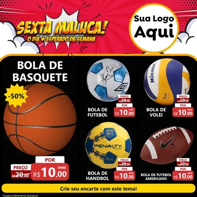 Modelo de Rede Social para Feed Facebook com o tema Sexta Maluca! para Artigos Esportivos