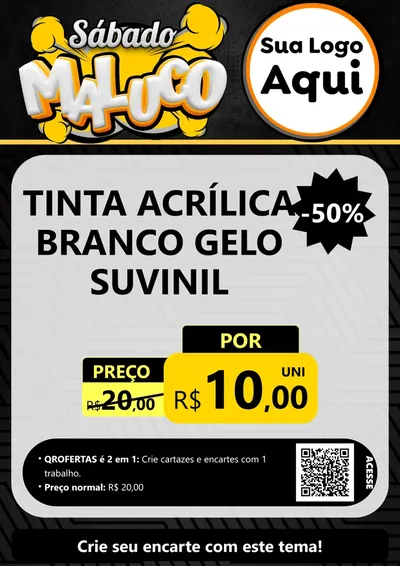 Modelo de Cartaz para Cartaz A4 Vertical com o tema Sábado Maluco para Tintas e Ferramentas