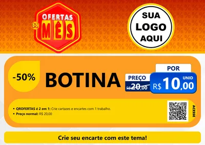 Modelo de Cartaz para Cartaz A4 Horizontal com o tema Ofertas do Mês para Agropecuária