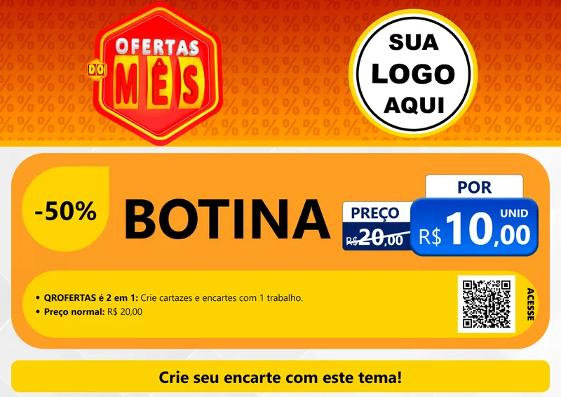 Modelo de Cartaz para Cartaz A4 Horizontal com o tema Ofertas do Mês para Agropecuária