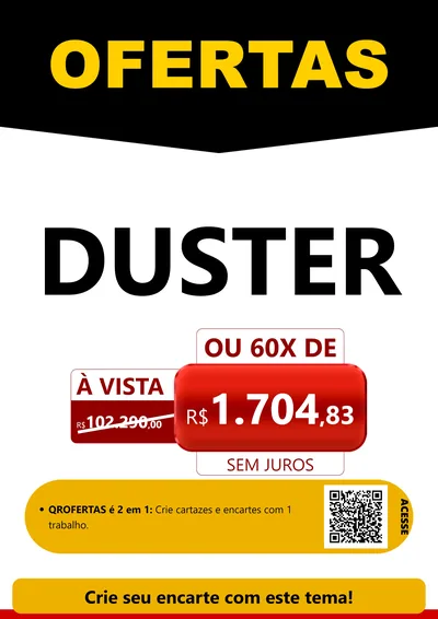 Modelo de Cartaz para Cartaz A4 Vertical com o tema Ofertas Preto e Vermelho Cartaz para Concessionaria de Carros