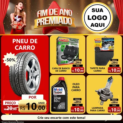 Modelo de Rede Social para Feed Facebook com o tema Fim de Ano Premiado para Auto peças