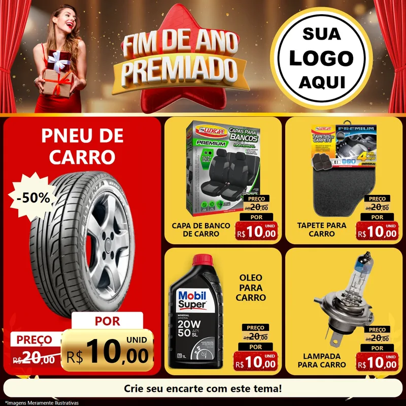 Modelo de Rede Social para Feed Facebook com o tema Fim de Ano Premiado para Auto peças