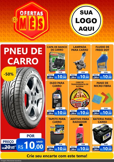 Modelo de Encarte para Encarte A4 Vertical com o tema Ofertas do Mês para Auto peças