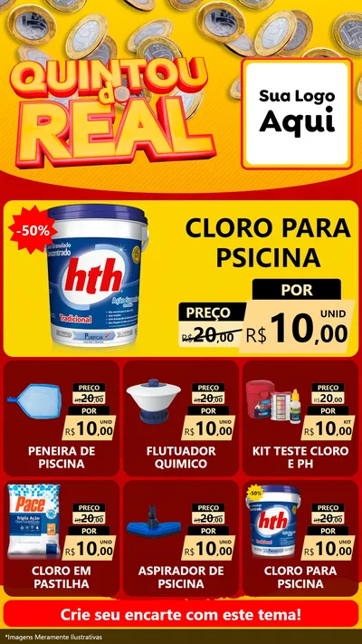 Modelo de Rede Social para Stories com o tema Quintou do Real para Produtos para Piscina