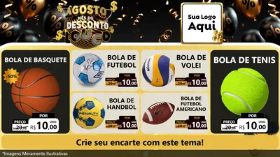Modelo de TV para TV Horizontal com o tema Agosto Mês do Desconto Louco para Artigos Esportivos