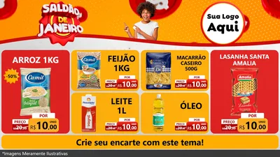 Modelo de TV para TV Horizontal com o tema Saldão de Janeiro para Supermercado