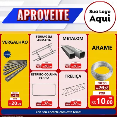 Modelo de Rede Social para Feed Facebook com o tema Aproveite para Ferragens