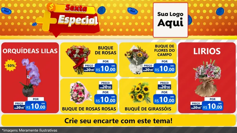 Modelo de TV para TV Horizontal com o tema Sexta Mais Especial para Floricultura e jardim