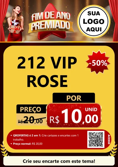Modelo de Cartaz para Cartaz A4 Vertical com o tema Fim de Ano Premiado para Perfumes