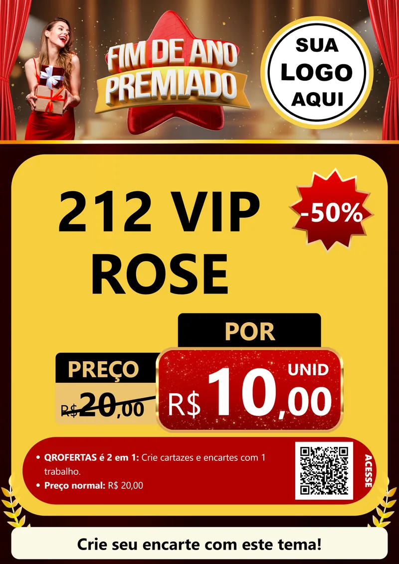 Modelo de Cartaz para Cartaz A4 Vertical com o tema Fim de Ano Premiado para Perfumes