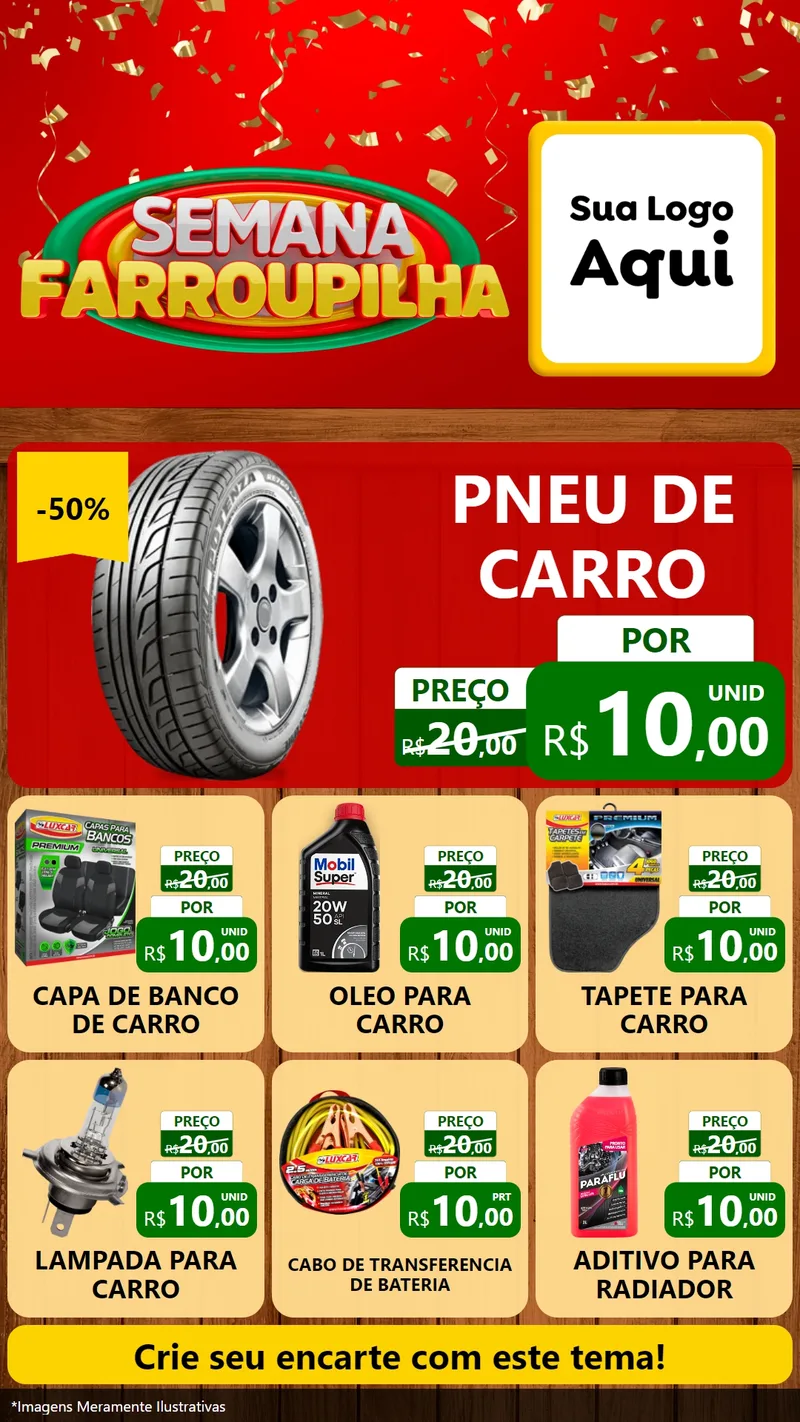 Modelo de Rede Social para Stories com o tema Semana Farroupilha para Auto peças