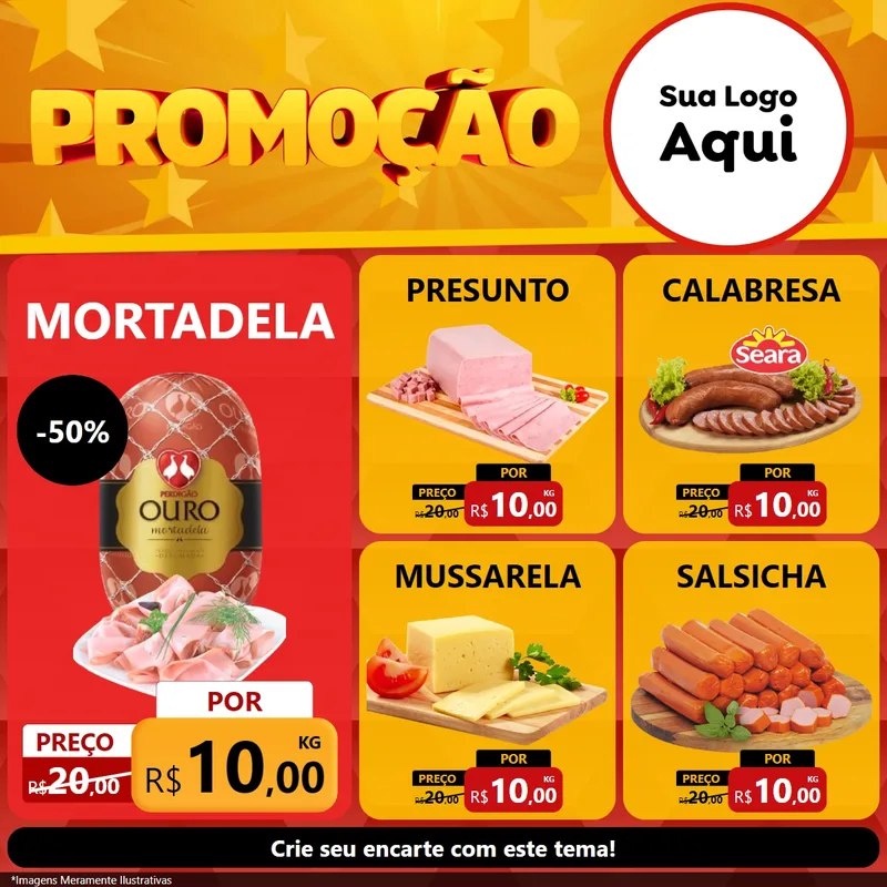 Modelo de Rede Social para Feed Facebook com o tema Promoção para Frios e Laticínios