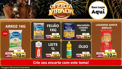 Modelo de TV para TV Horizontal com o tema Oferta da Virada para Supermercado