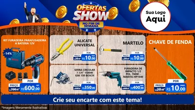 Modelo de TV para TV Horizontal com o tema Ofertas Show No Fim De Semana para Maquinas e Ferramentas