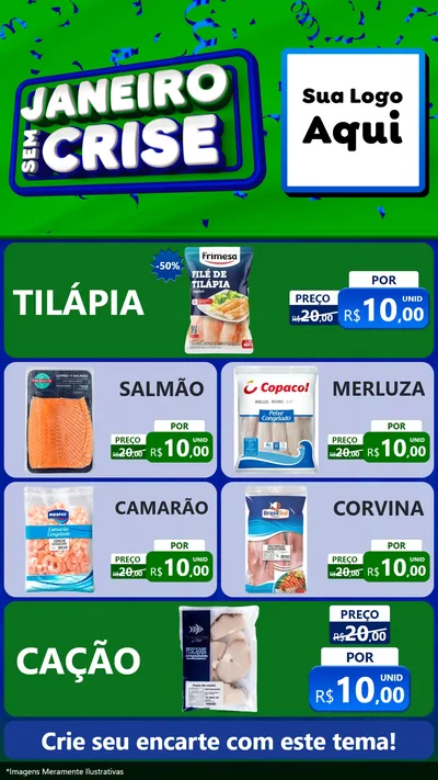 Modelo de TV para TV Vertical com o tema Janeiro Sem Crise para Peixaria