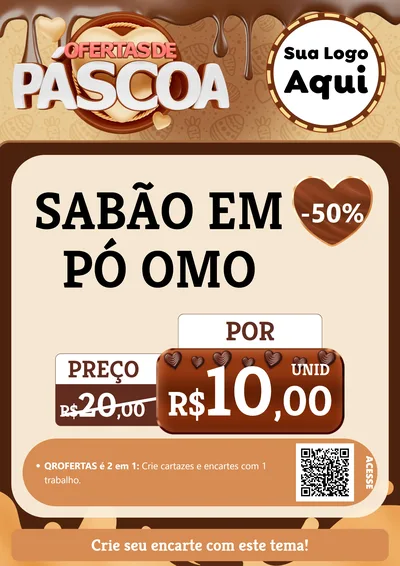 Modelo de Cartaz para Cartaz A4 Vertical com o tema Ofertas de Páscoa para Produtos de Limpeza