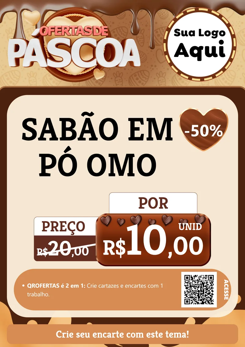 Modelo de Cartaz para Cartaz A4 Vertical com o tema Ofertas de Páscoa para Produtos de Limpeza