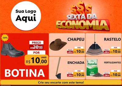 Modelo de Encarte para Encarte A4 Horizontal com o tema Sexta da Economia para Agropecuária