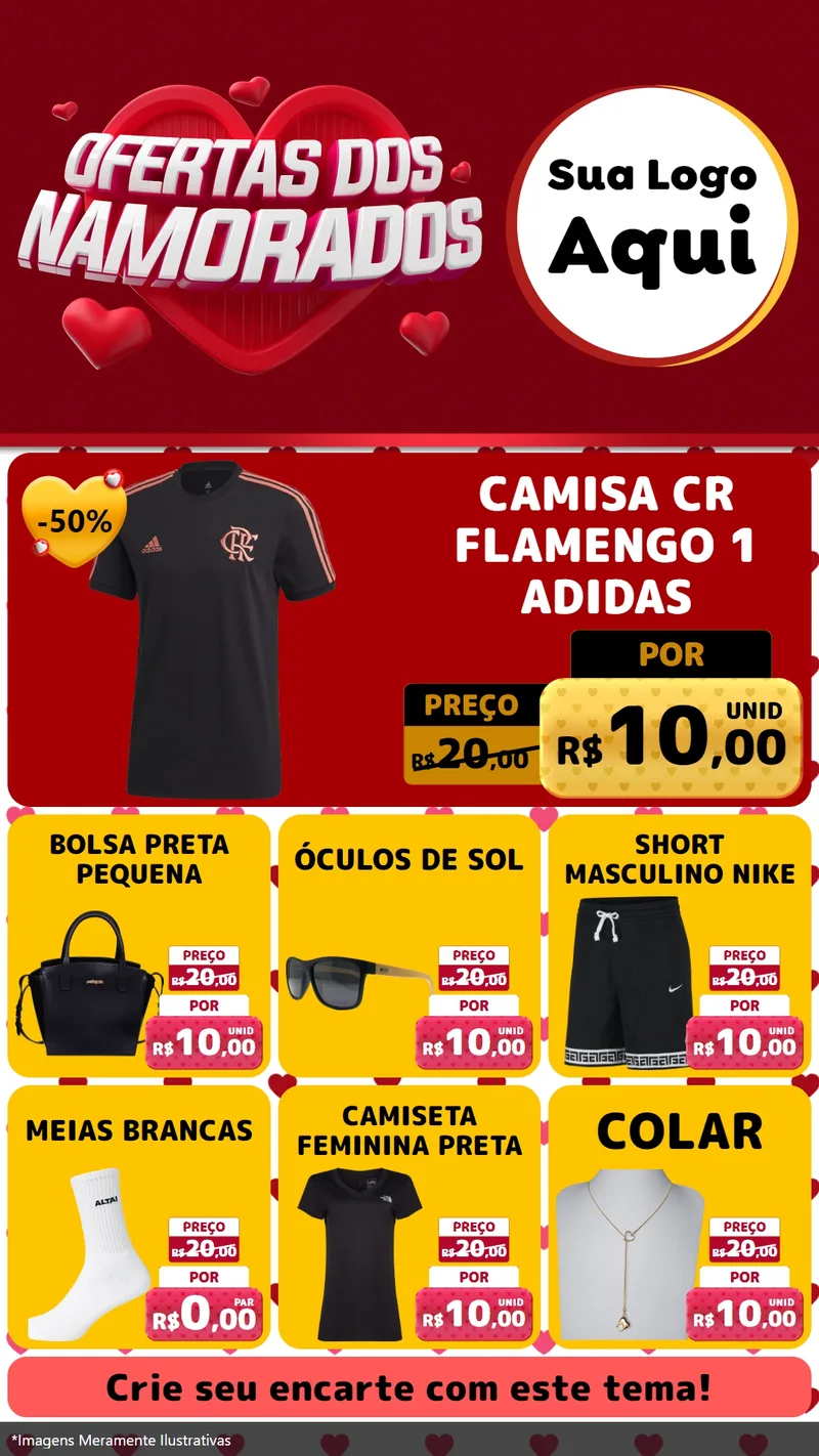 Modelo de Rede Social para Stories com o tema Ofertas Dos Namorados para Roupas e acessórios