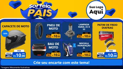 Modelo de TV para TV Horizontal com o tema Sorteio Dia dos Pais para Moto peças