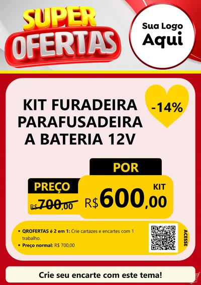 Modelo de Cartaz para Cartaz A4 Vertical com o tema Super Ofertas para Maquinas e Ferramentas