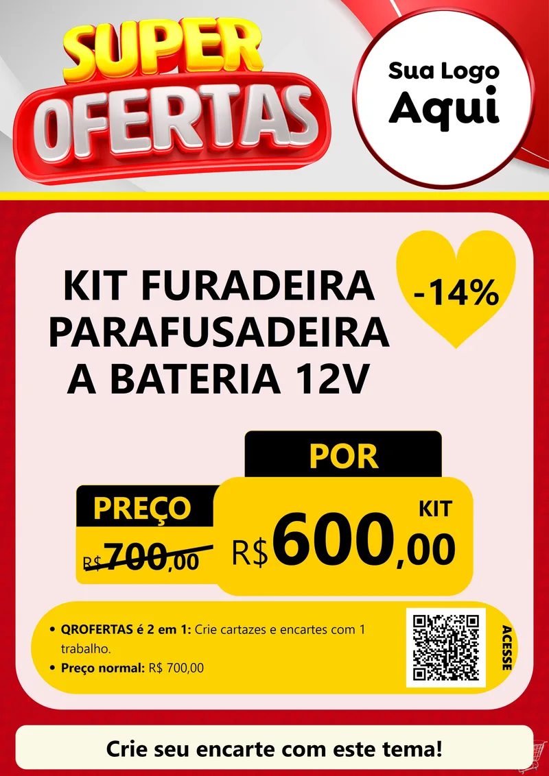Modelo de Cartaz para Cartaz A4 Vertical com o tema Super Ofertas para Maquinas e Ferramentas