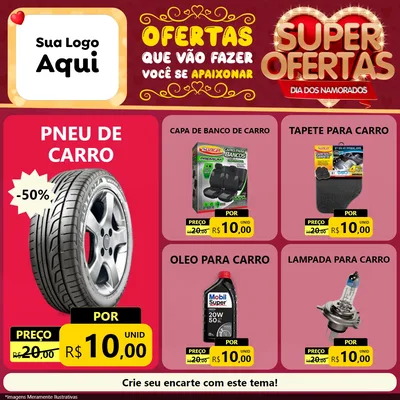 Modelo de Rede Social para Feed Facebook com o tema Dia dos Namorados para Auto peças