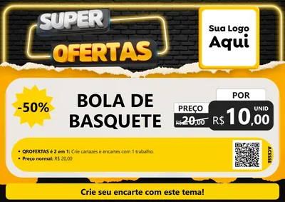 Modelo de Cartaz para Cartaz A4 Horizontal com o tema Super Ofertas para Artigos Esportivos