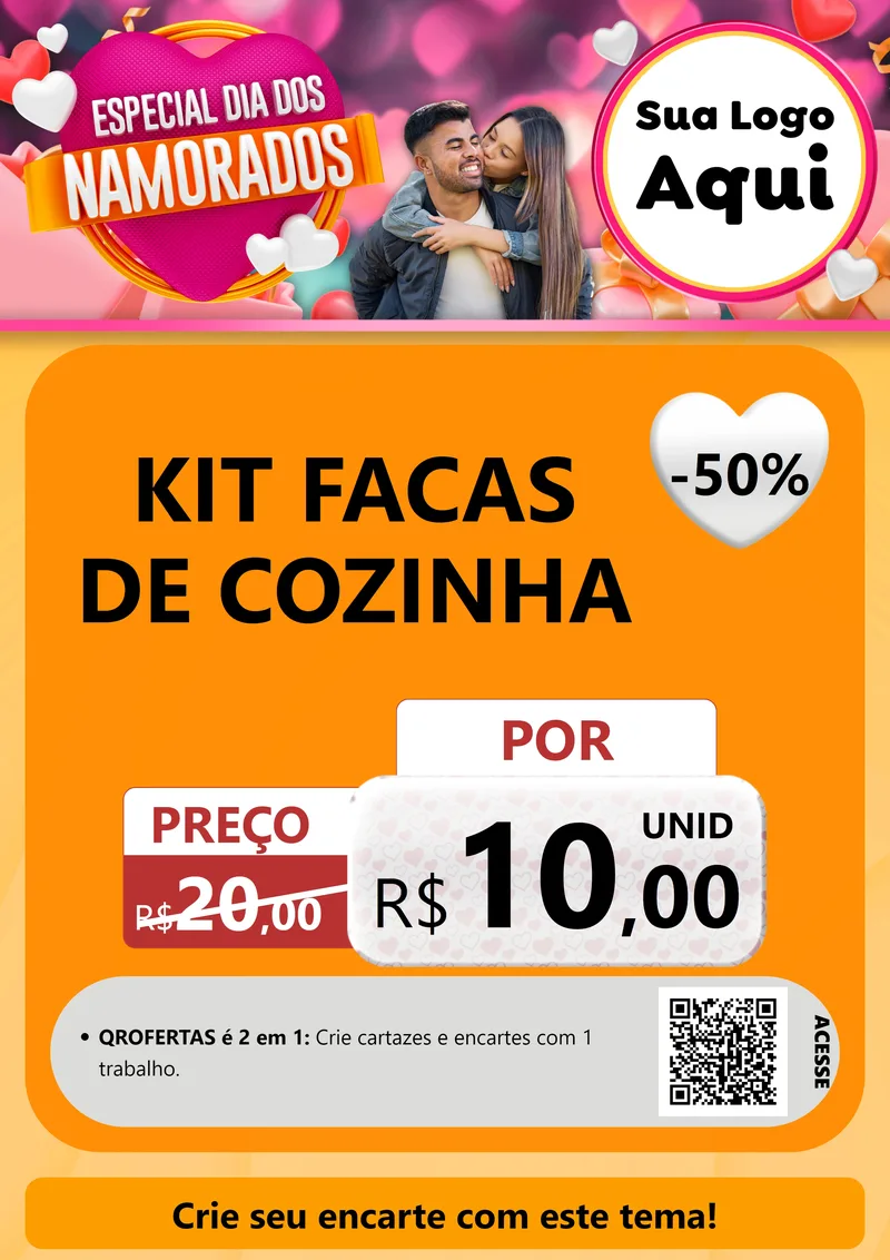 Modelo de Cartaz para Cartaz A4 Vertical com o tema Especial Dia dos Namorados para Utilidades Domésticas