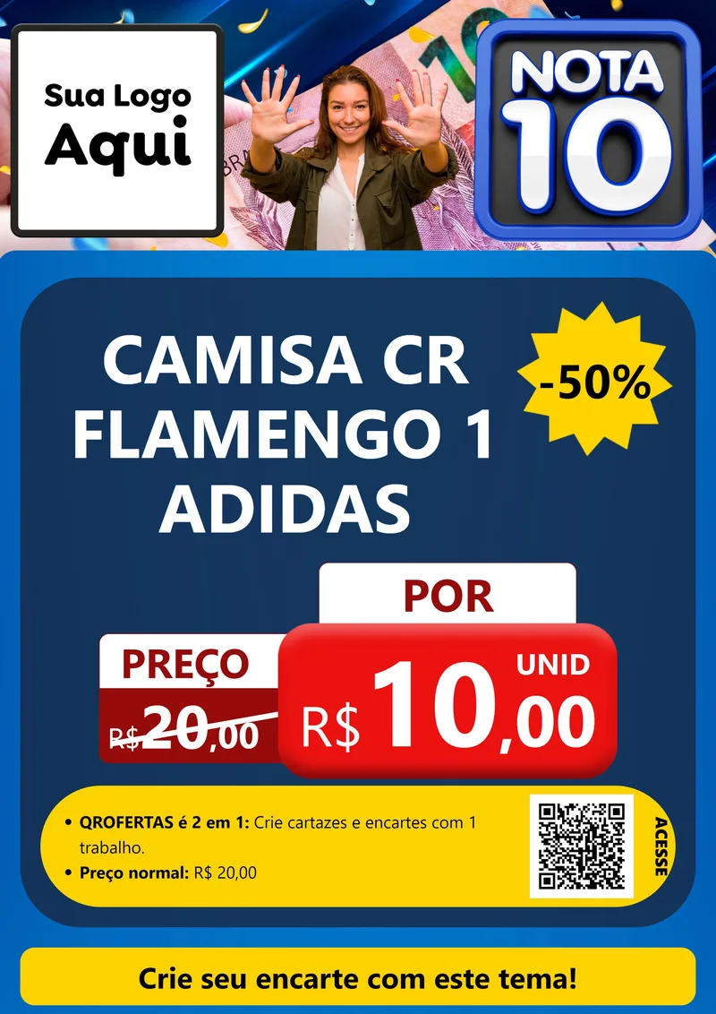 Modelo de Cartaz para Cartaz A4 Vertical com o tema Nota 10 para Roupas e acessórios