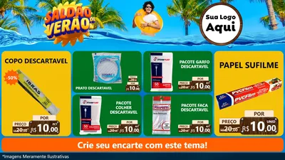 Modelo de TV para TV Horizontal com o tema Saldão de Verão para Embalagens