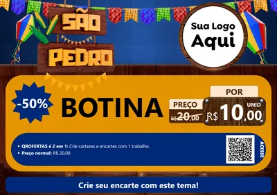 Modelo de Cartaz para Cartaz A4 Horizontal com o tema São Pedro para Agropecuária