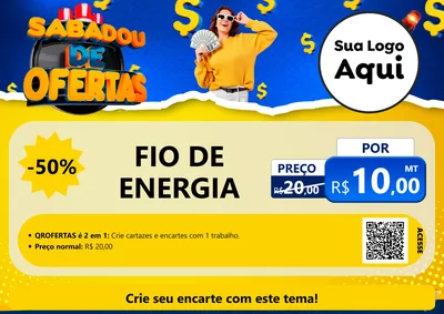 Modelo de Cartaz para Cartaz A4 Horizontal com o tema Sabadou de Ofertas para Materiais Elétricos