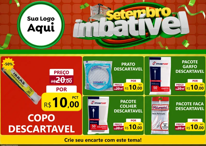 Modelo de Encarte para Encarte A4 Horizontal com o tema Setembro Imbatível para Embalagens