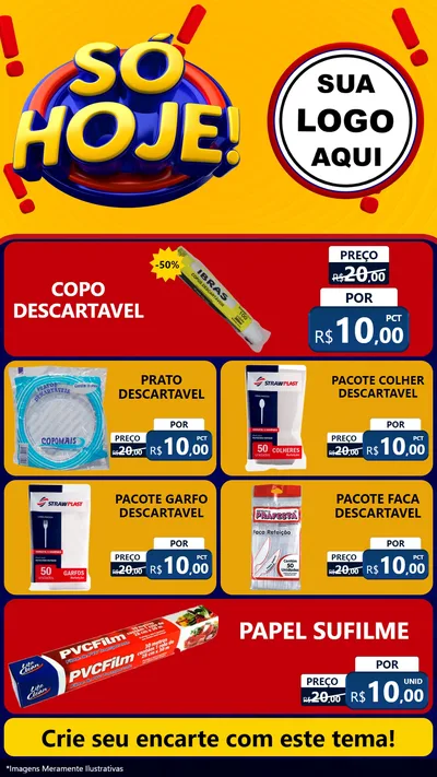 Modelo de TV para TV Vertical com o tema Só Hoje! para Embalagens