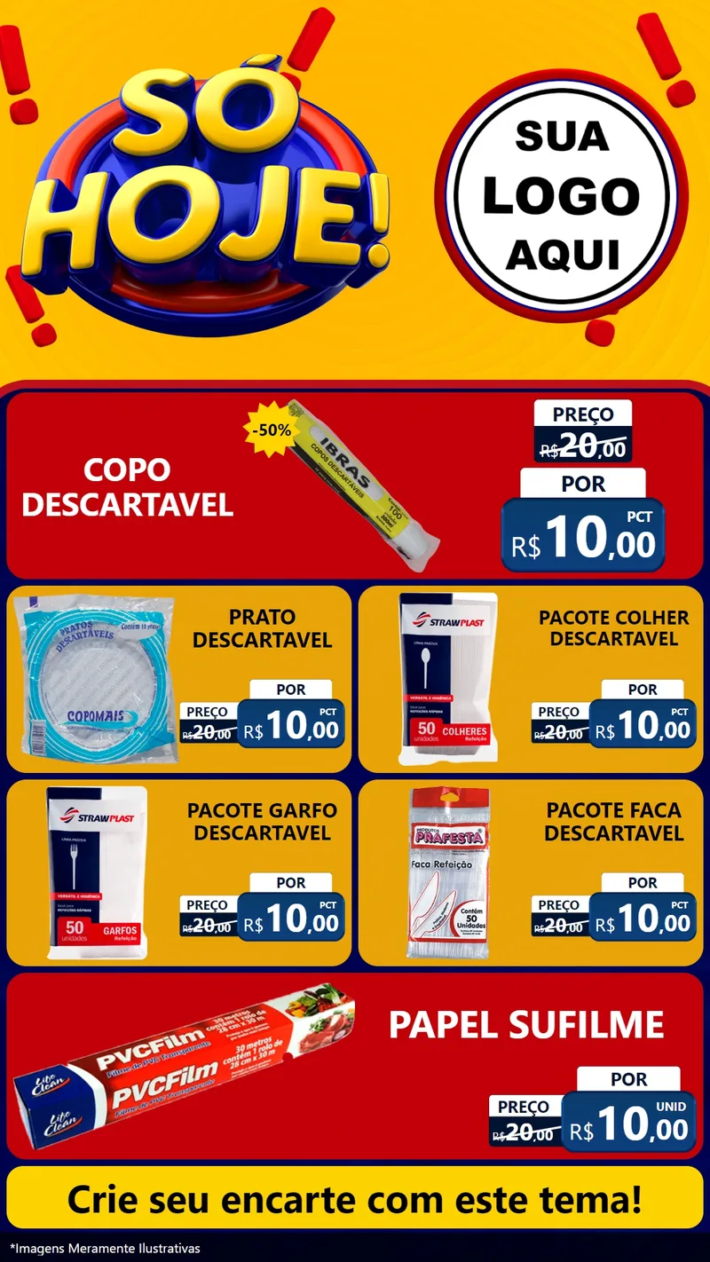 Modelo de TV para TV Vertical com o tema Só Hoje! para Embalagens