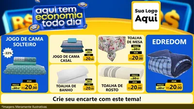 Modelo de TV para TV Horizontal com o tema Aqui Tem Economia Todo Dia para Cama, Mesa e Banho