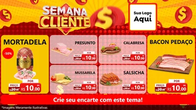 Modelo de TV para TV Horizontal com o tema Semana do Cliente para Frios e Laticínios
