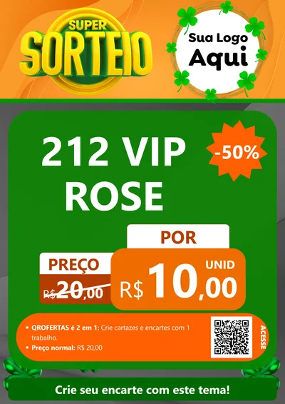 Modelo de Cartaz para Cartaz A4 Vertical com o tema Super Sorteio para Perfumes