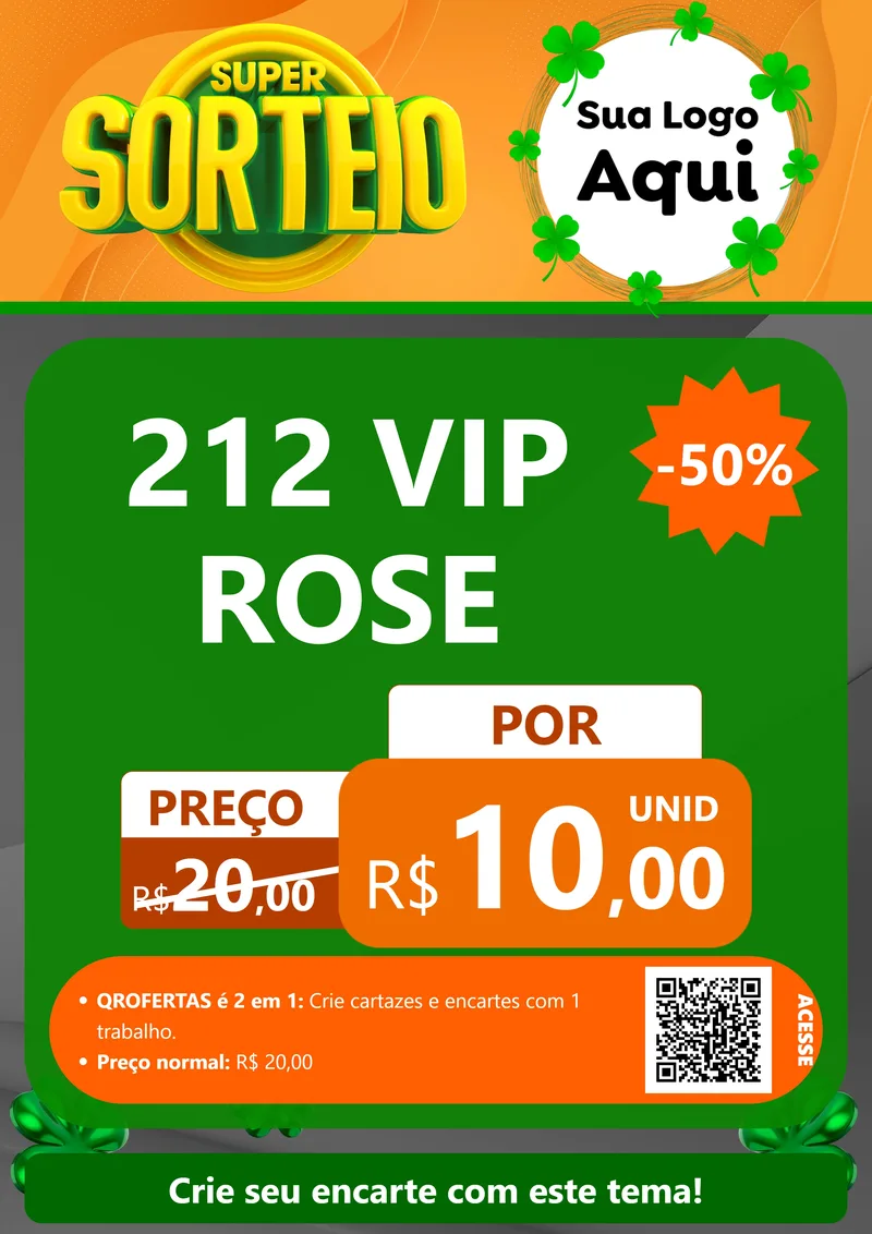 Modelo de Cartaz para Cartaz A4 Vertical com o tema Super Sorteio para Perfumes