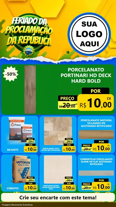 Modelo de Rede Social para Stories com o tema Feriado da Proclamação da República para Pisos e revestimentos