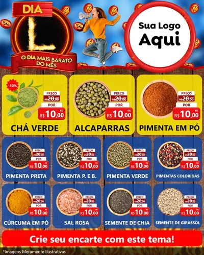 Modelo de Rede Social para Feed Instagram com o tema Dia L - O Dia Mais Barato Do Mês para Produtos Naturais