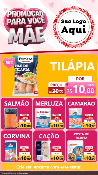 Modelo de Rede Social para Stories com o tema Promoção Para Você Mãe para Peixaria
