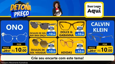 Modelo de TV para TV Horizontal com o tema Detona Preços para Óticas