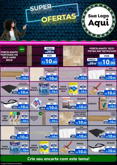 Modelo de Encarte para Encarte A4 Vertical com o tema Super Ofertas para Pisos e revestimentos
