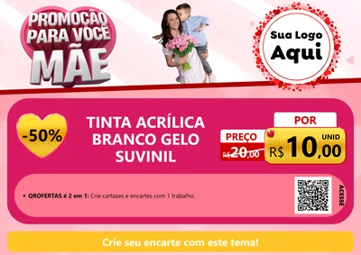 Modelo de Cartaz para Cartaz A4 Horizontal com o tema Promoção Para Você Mãe para Tintas e Ferramentas