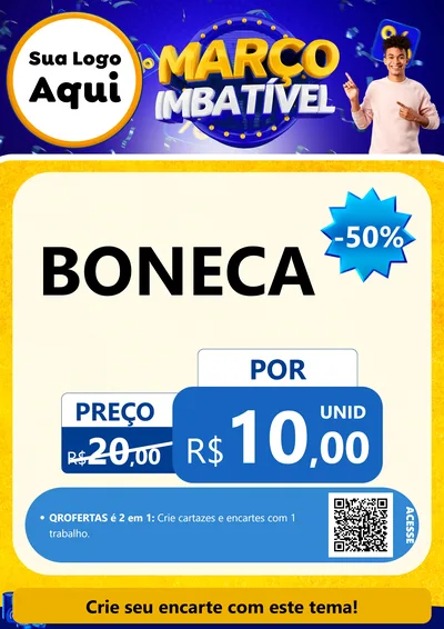 Modelo de Cartaz para Cartaz A4 Vertical com o tema Março Imbatível para Brinquedos