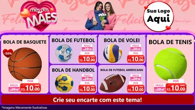 Modelo de TV para TV Horizontal com o tema Mês Das Mães para Artigos Esportivos