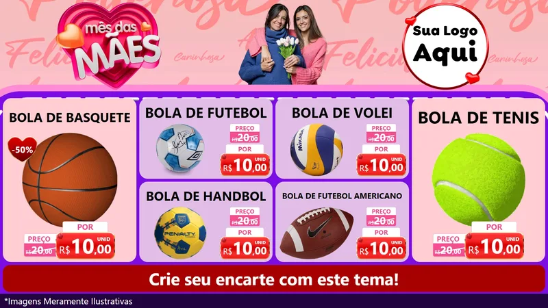 Modelo de TV para TV Horizontal com o tema Mês Das Mães para Artigos Esportivos